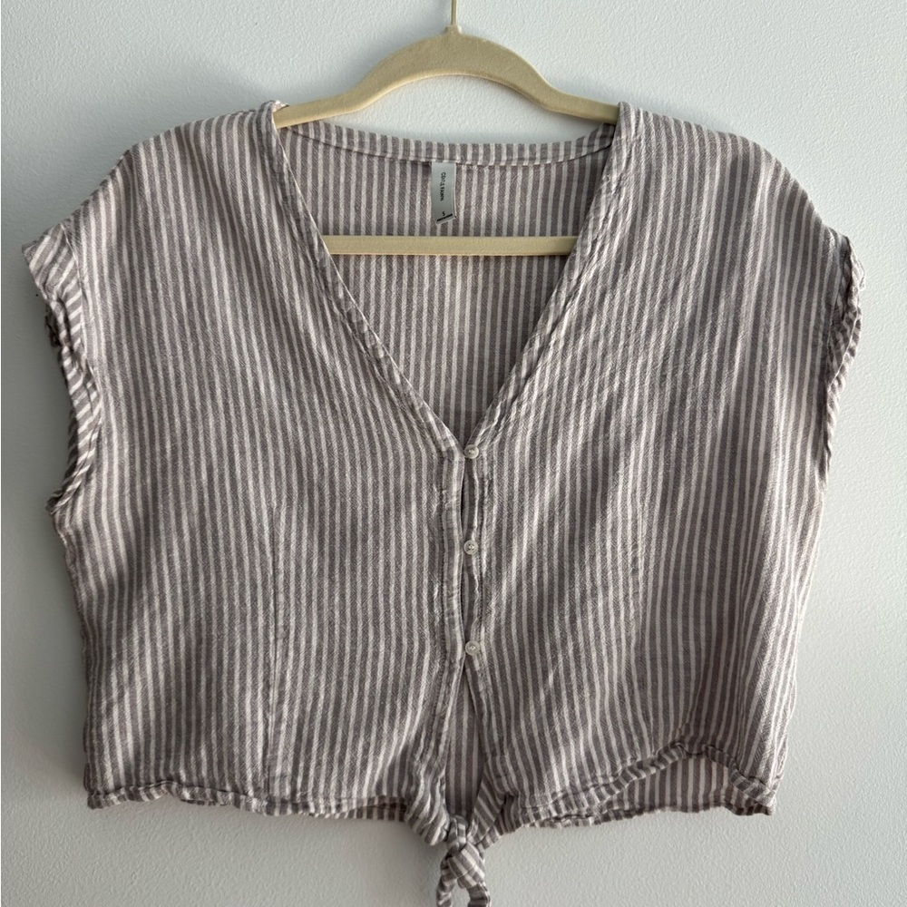 Linen Cropped Top